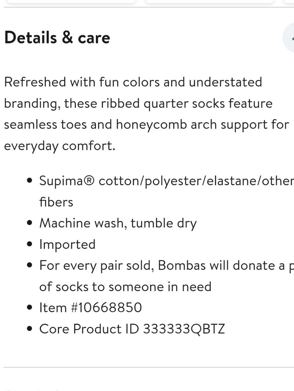Bombas Solid Modern Rib Quarter Socks - Picture 4 of 6
